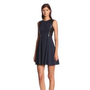 ELIZA J FAUX LEATHER FIT AND FLARE DRESS 16